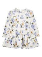 Abito per neonata Monnalisa bianco con stampa a fiori - Rubino Kids