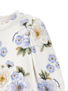 Abito per neonata Monnalisa bianco con stampa a fiori - Rubino Kids