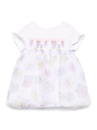 Abito per neonata Monnalisa bianco con stampa a fiori - Rubino Kids