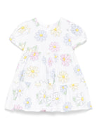 Abito per neonata Monnalisa bianco con stampa a fiori - Rubino Kids