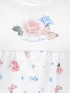 Abito per neonata Monnalisa bianco con stampa a fiori - Rubino Kids
