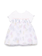 Abito per neonata Monnalisa bianco con stampa a fiori - Rubino Kids