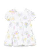 Abito per neonata Monnalisa bianco con stampa a fiori - Rubino Kids