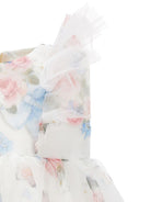 Abito per neonata Monnalisa bianco con stampa a fiori - Rubino Kids