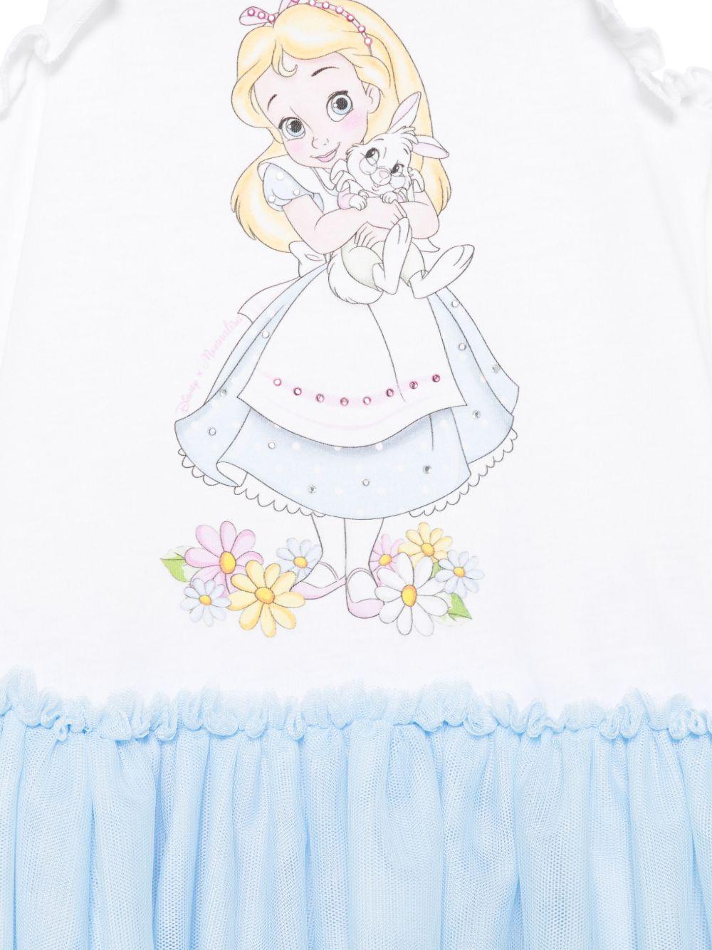 Abito per neonata Monnalisa bianco con stampa grafica x Disney - Rubino Kids
