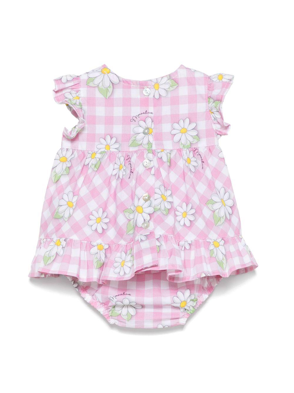 Abito per neonata Monnalisa rosa a quadretti - Rubino Kids