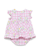 Abito per neonata Monnalisa rosa a quadretti - Rubino Kids