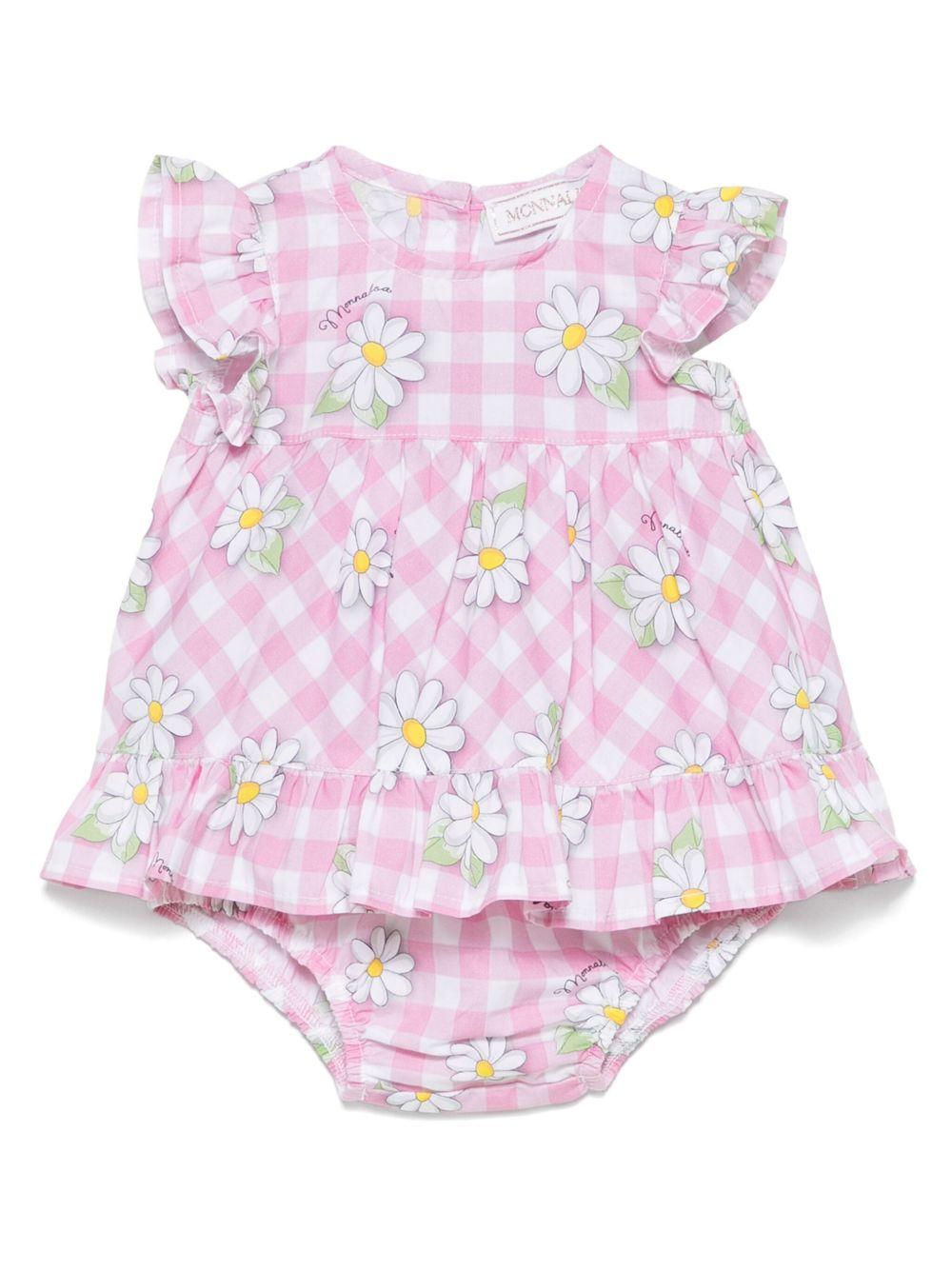 Abito per neonata Monnalisa rosa a quadretti - Rubino Kids