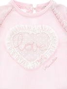 Abito per neonata Monnalisa rosa con dettagli con ruches - Rubino Kids