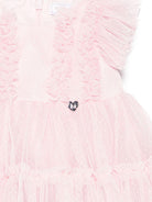 Abito per neonata Monnalisa rosa con dettagli in tulle - Rubino Kids