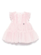 Abito per neonata Monnalisa rosa con dettagli in tulle - Rubino Kids