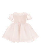 Abito per neonata Monnalisa rosa con dettaglio con fiocco - Rubino Kids