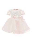 Abito per neonata Monnalisa rosa con dettaglio con fiocco - Rubino Kids