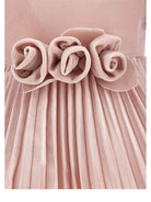 Abito per neonata Monnalisa rosa con gonna plissettata - Rubino Kids