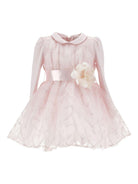 Abito per neonata Monnalisa rosa con motivo a cuori - Rubino Kids