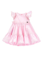 Abito per neonata Monnalisa rosa con ruches - Rubino Kids
