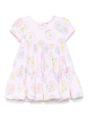 Monnalisa baby girl's pink dress with all-over floral print