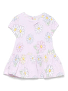 Abito per neonata Monnalisa rosa con stampa a fiori - Rubino Kids