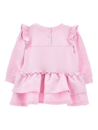 Abito per neonata Monnalisa rosa con stampa grafica sul davanti - Rubino Kids