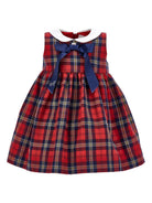 Abito per neonata Monnalisa rosso con motivo a quadri - Rubino Kids