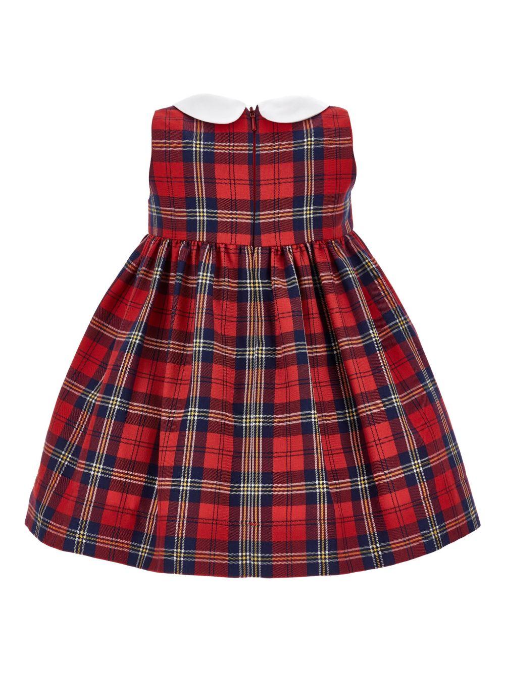 Abito per neonata Monnalisa rosso con motivo a quadri - Rubino Kids