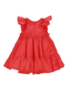 Abito per neonata Monnalisa rosso con ruches - Rubino Kids