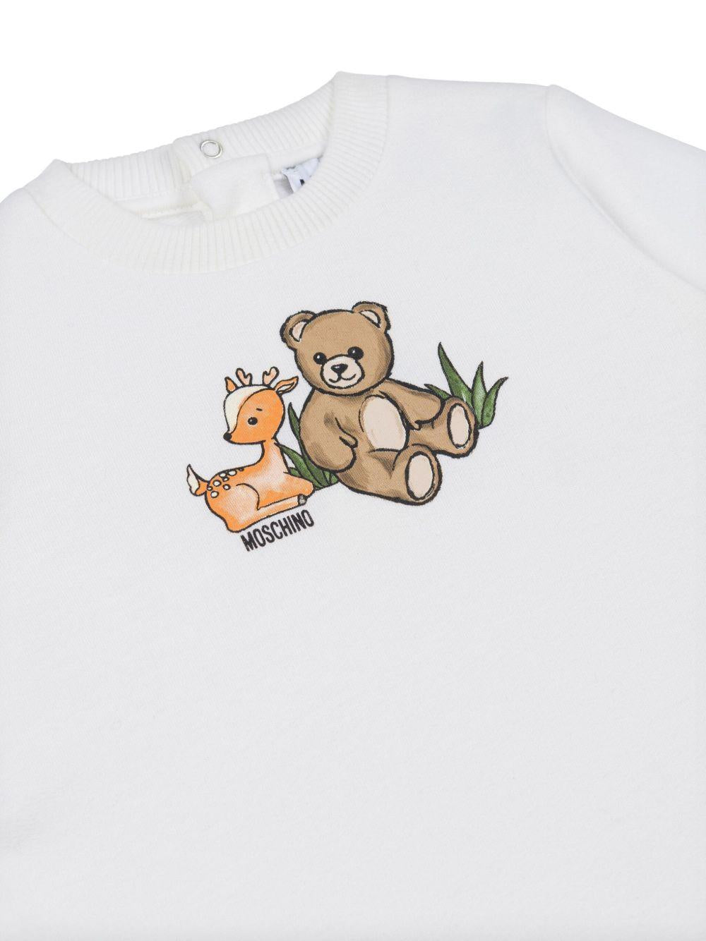 Abito per neonata Moschino Kids bianco con stampa animali - Rubino Kids