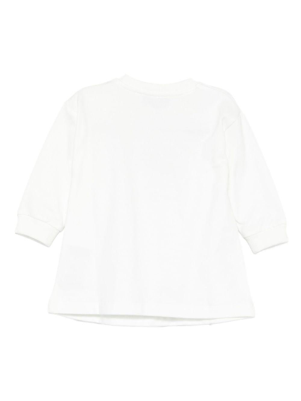 Abito per neonata Moschino Kids bianco con stampa Teddy Bear - Rubino Kids