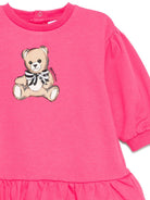 Abito per neonata Moschino Kids fucsia con stampa Teddy Bear - Rubino Kids