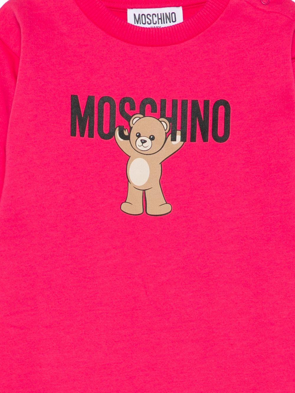 Abito per neonata Moschino Kids fucsia con stampa Teddy Bear - Rubino Kids