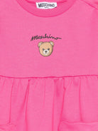 Abito per neonata Moschino Kids fucsia con stampa Teddy Bear sul davanti - Rubino Kids