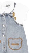 Abito per neonata Moschino Kids in denim con motivo con ricamo - Rubino Kids