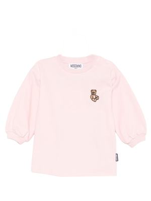 Abito per neonata Moschino Kids rosa con maniche a sbuffo