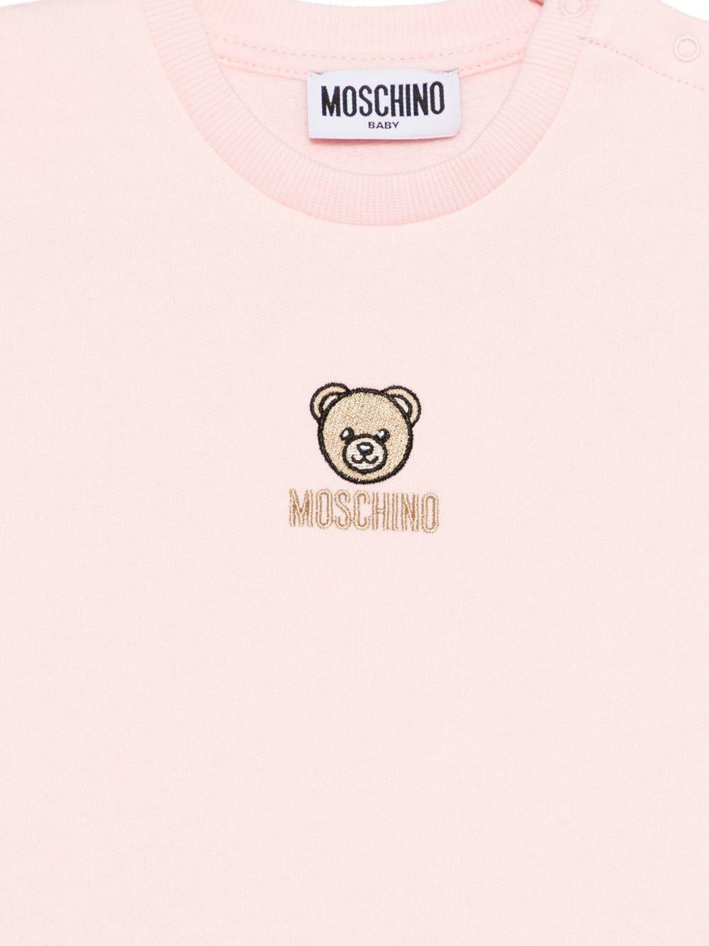 Abito per neonata Moschino Kids rosa con scollo rotondo - Rubino Kids