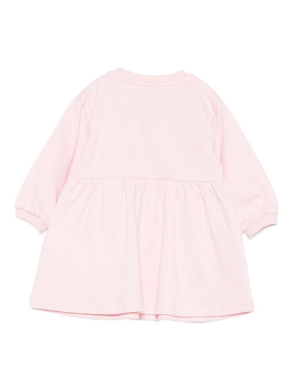 Abito per neonata Moschino Kids rosa con stampa Teddy - Rubino Kids