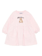 Abito per neonata Moschino Kids rosa con stampa Teddy - Rubino Kids