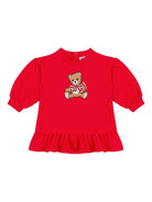 Abito per neonata Moschino Kids rosso con logo Teddy Bear - Rubino Kids