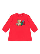 Abito per neonata Moschino Kids rosso con stampa Teddy Bear - Rubino Kids