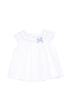 Abito per neonata Paz Rodriguez bianco con dettaglio con punto smock - Rubino Kids