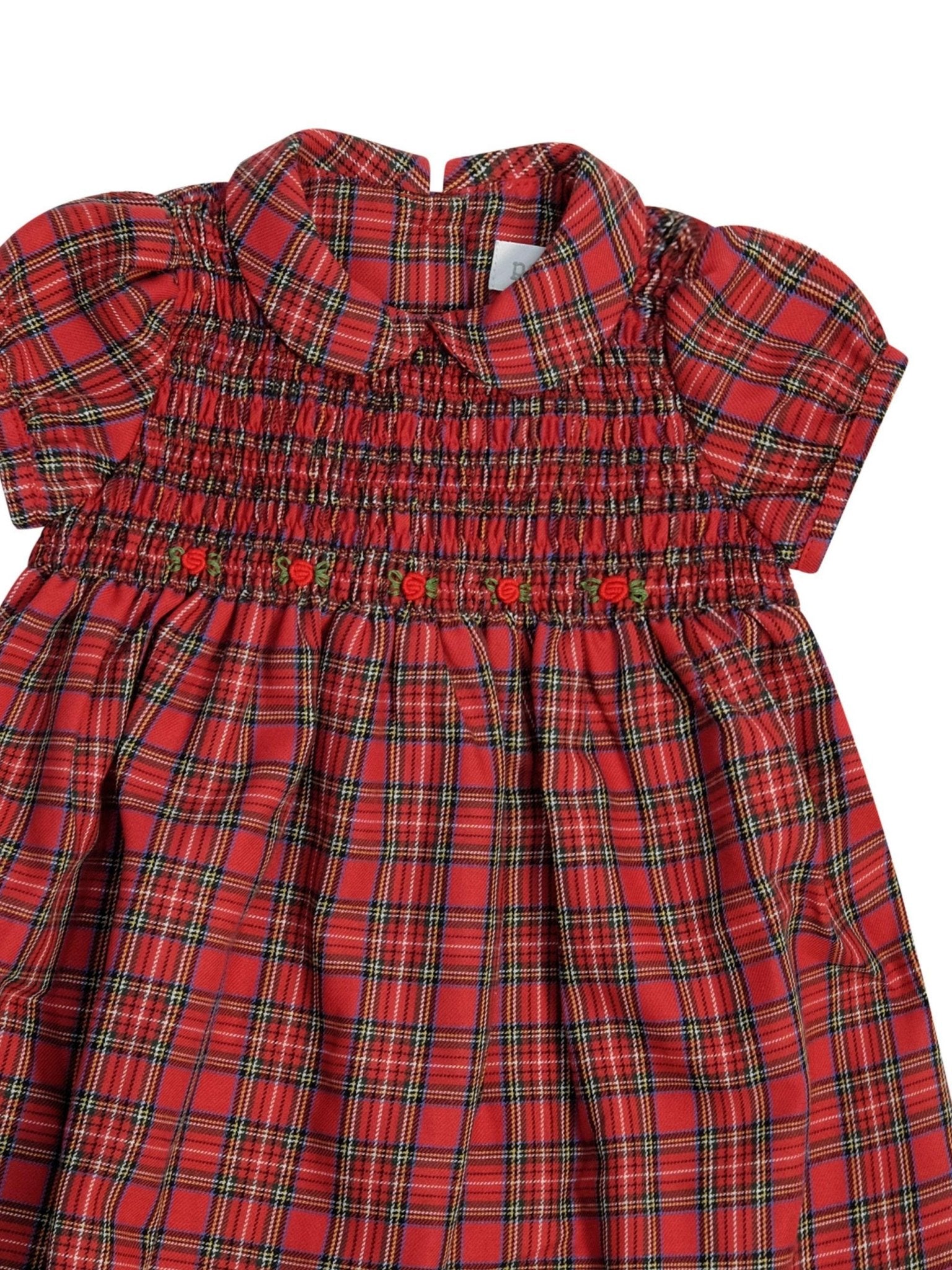 Abito per neonata Pepecè rosso con motivo scozzese - Rubino Kids