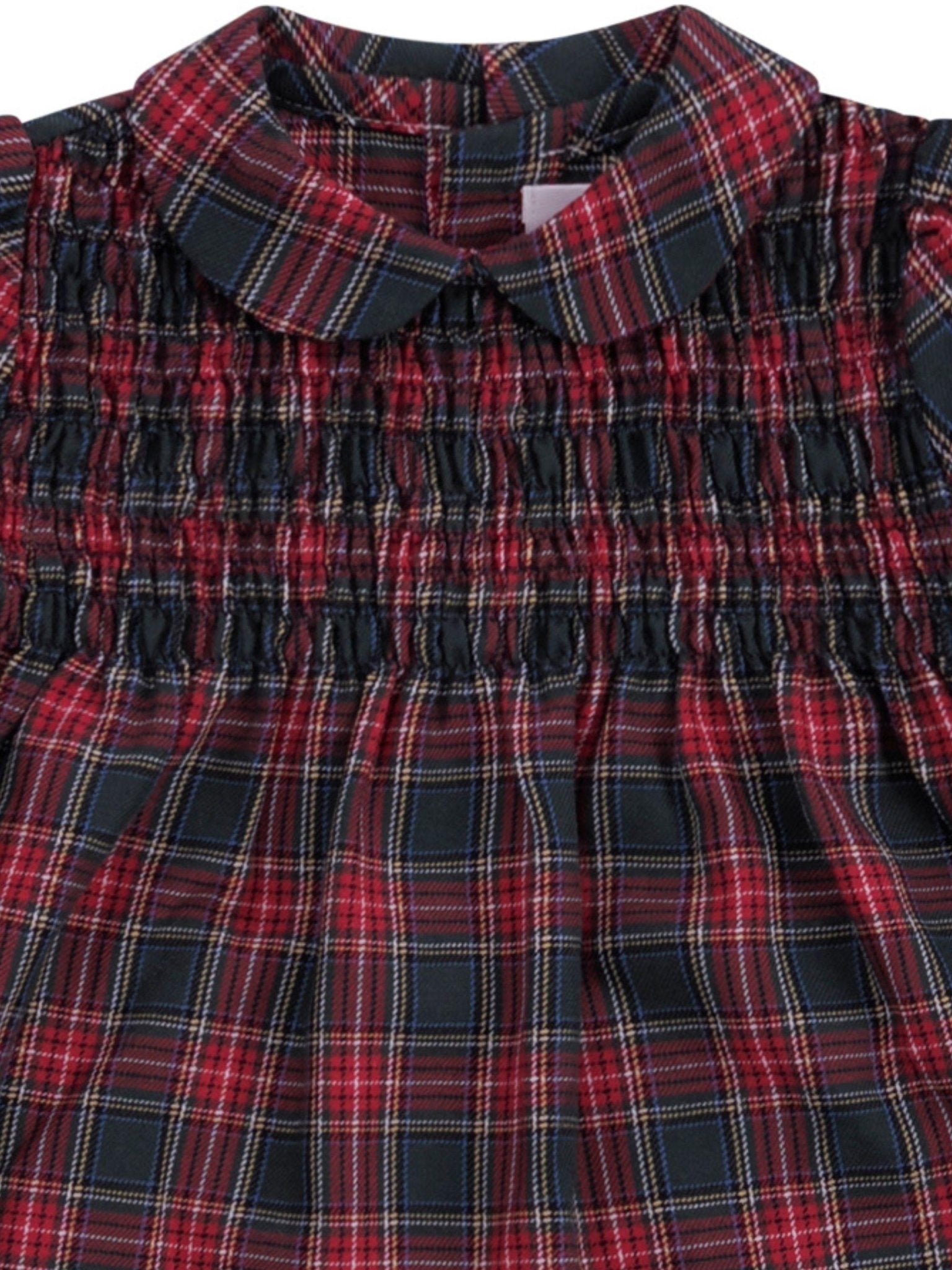 Abito per neonata Pepecè verde con motivo scozzese - Rubino Kids