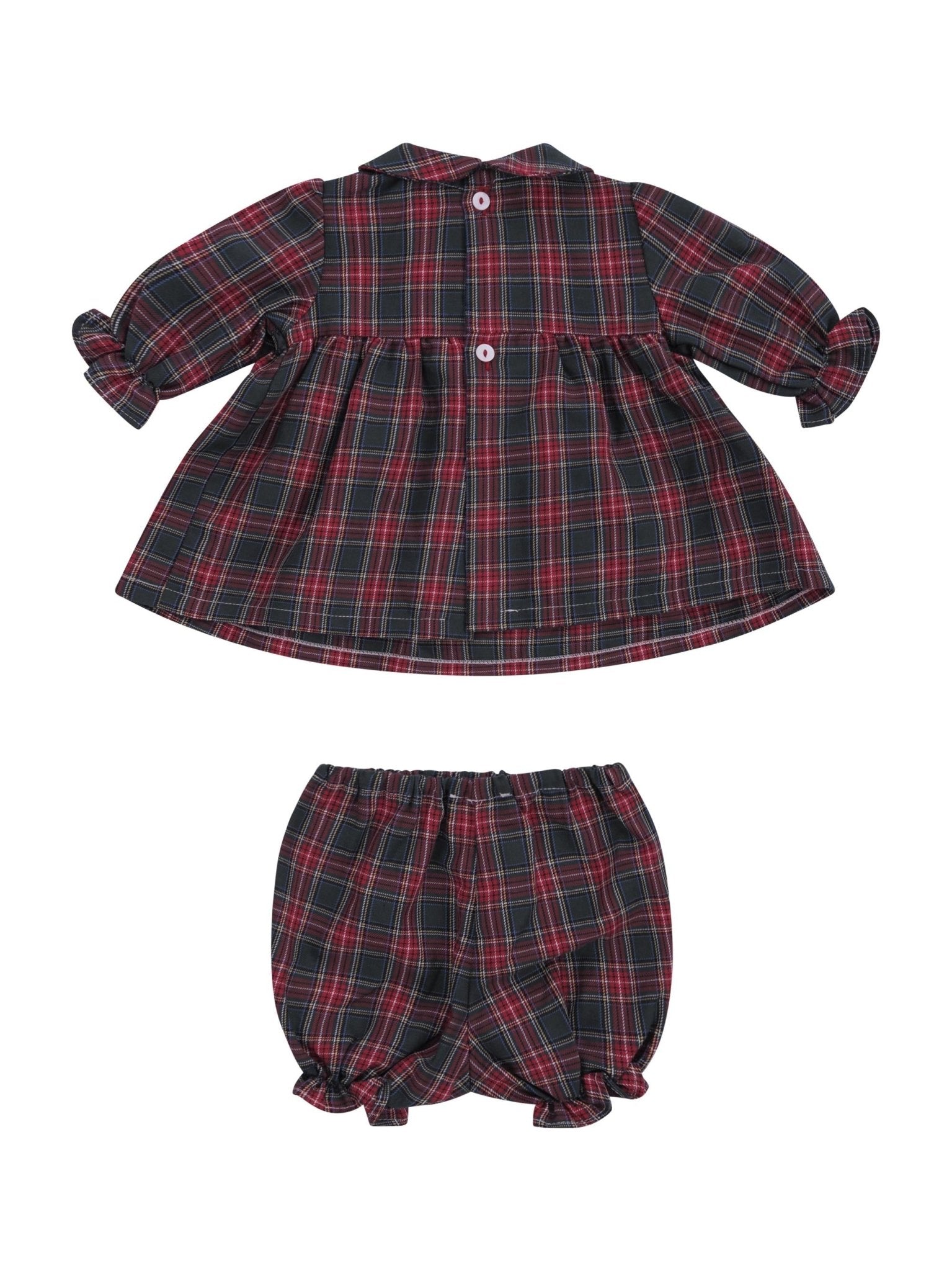 Abito per neonata Pepecè verde con motivo scozzese - Rubino Kids