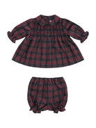 Abito per neonata Pepecè verde con motivo scozzese - Rubino Kids