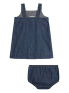 Abito per neonata Polo Ralph Lauren Kids denim con ricamo Teddy Bear - Rubino Kids