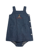 Abito per neonata Polo Ralph Lauren Kids denim con ricamo Teddy Bear - Rubino Kids