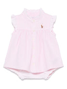 Abito per neonata Polo Ralph Lauren Kids rosa con caratteristico motivo Polo Pony - Rubino Kids