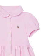Abito per neonata Polo Ralph Lauren Kids rosa con ricamo motivo Polo Pony - Rubino Kids
