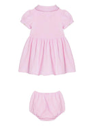 Abito per neonata Polo Ralph Lauren Kids rosa con ricamo motivo Polo Pony - Rubino Kids