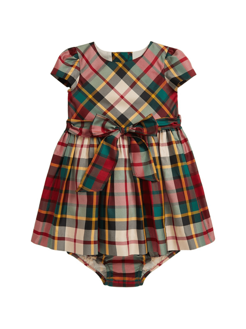 Abito per neonata Polo Ralph Lauren Kids rosso con motivo tartan - Rubino Kids