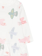 Abito per neonata Stella McCartney Kids bianco con gonna svasata - Rubino Kids